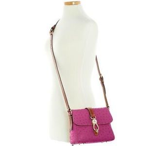 Dooney & Bourke Small Ashley Messenger Bag in Raspberry Ostrich